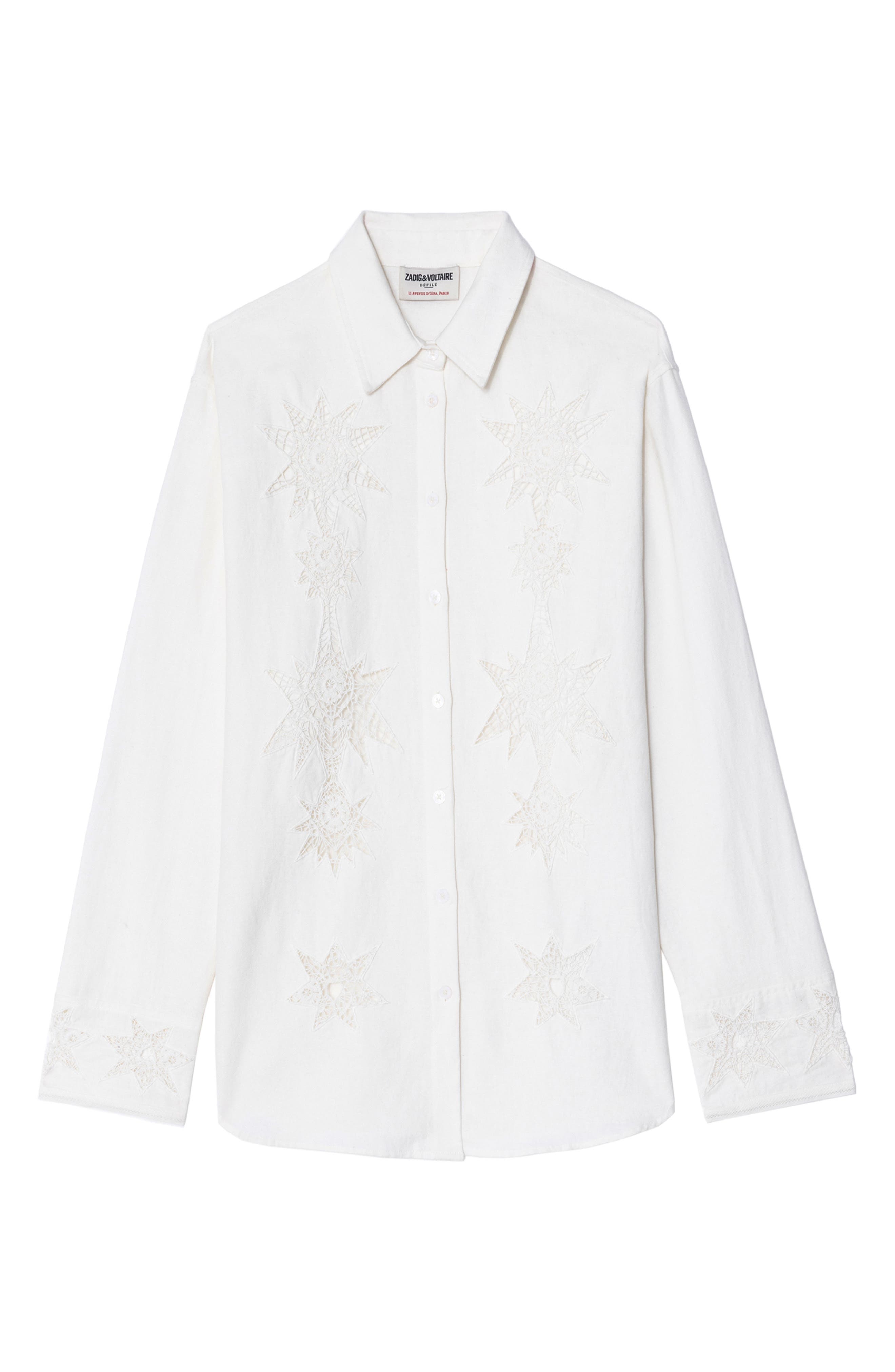 Zadig & Voltaire Morning Stitch Linen Blend Shirt in Judo at Nordstrom - 5