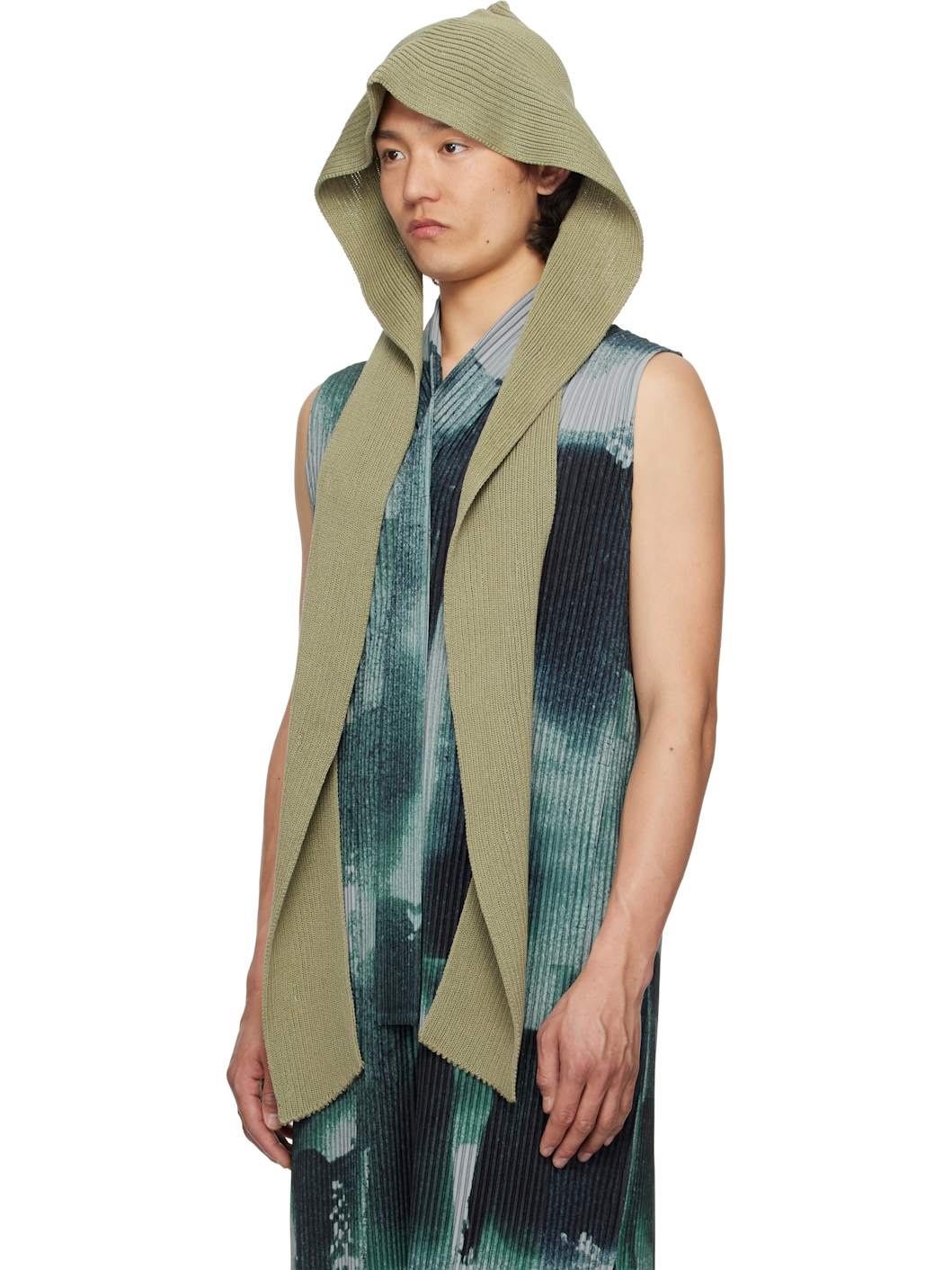Khaki Beanie Scarf - 4