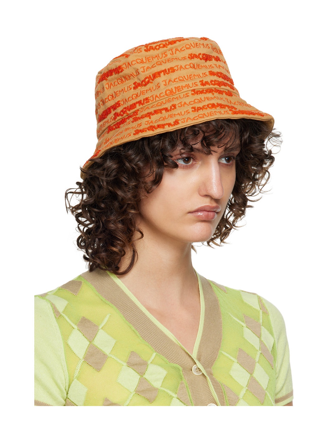 Beige Le Raphia 'Le Bob Bordado' Bucket Hat - 2