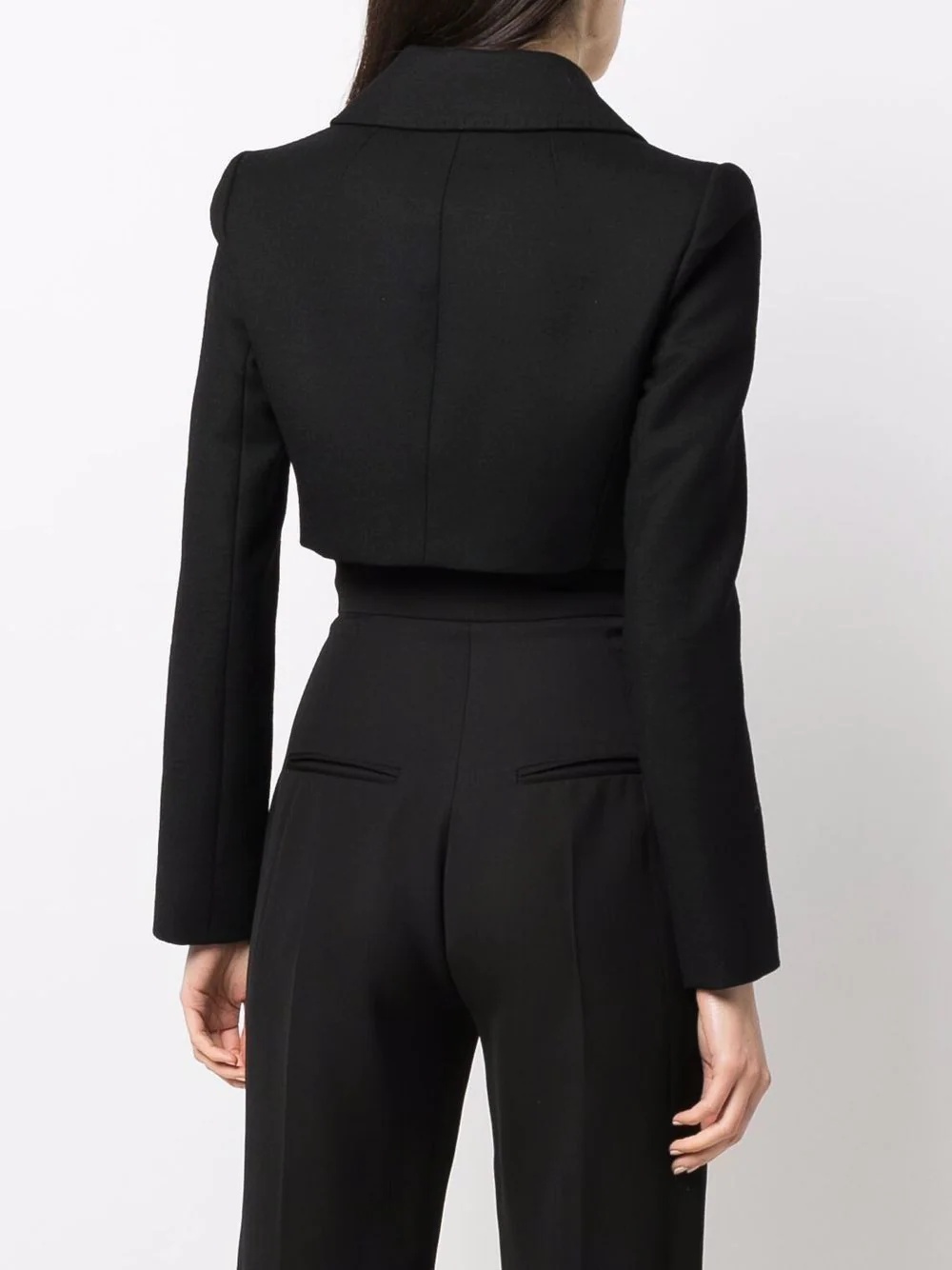 double-breasted cropped jacket - 4