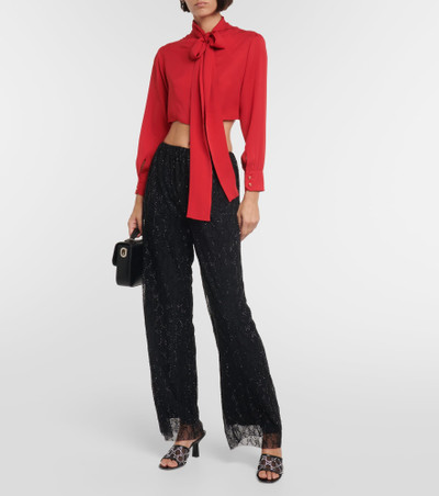 GUCCI GG crystal-embellished tulle pants outlook