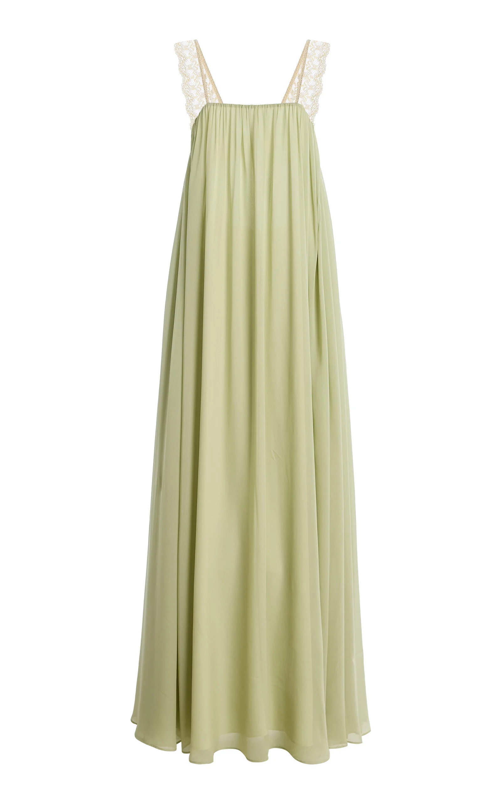 de la vali green dress AGUA MAXI DRESS IN DARK GREEN CRINKLE CHIFFON DE LA VALI OFFICIAL