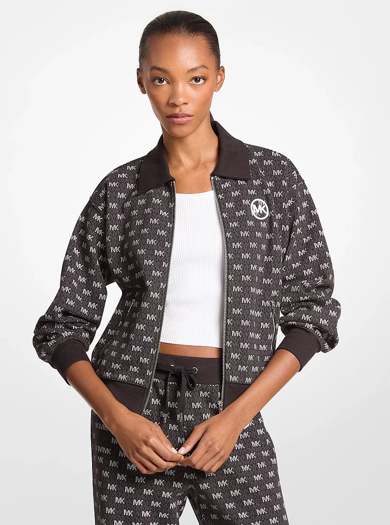 Logo Cotton Blend Zip-Up Jacket - 1