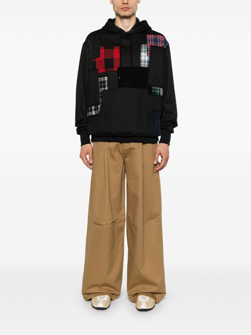 Junya Watanabe MAN patchwork-detail hoodie outlook