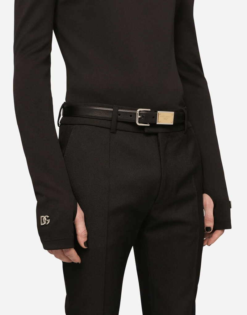 Dolce & Gabbana Calfskin belt with branded tag outlook
