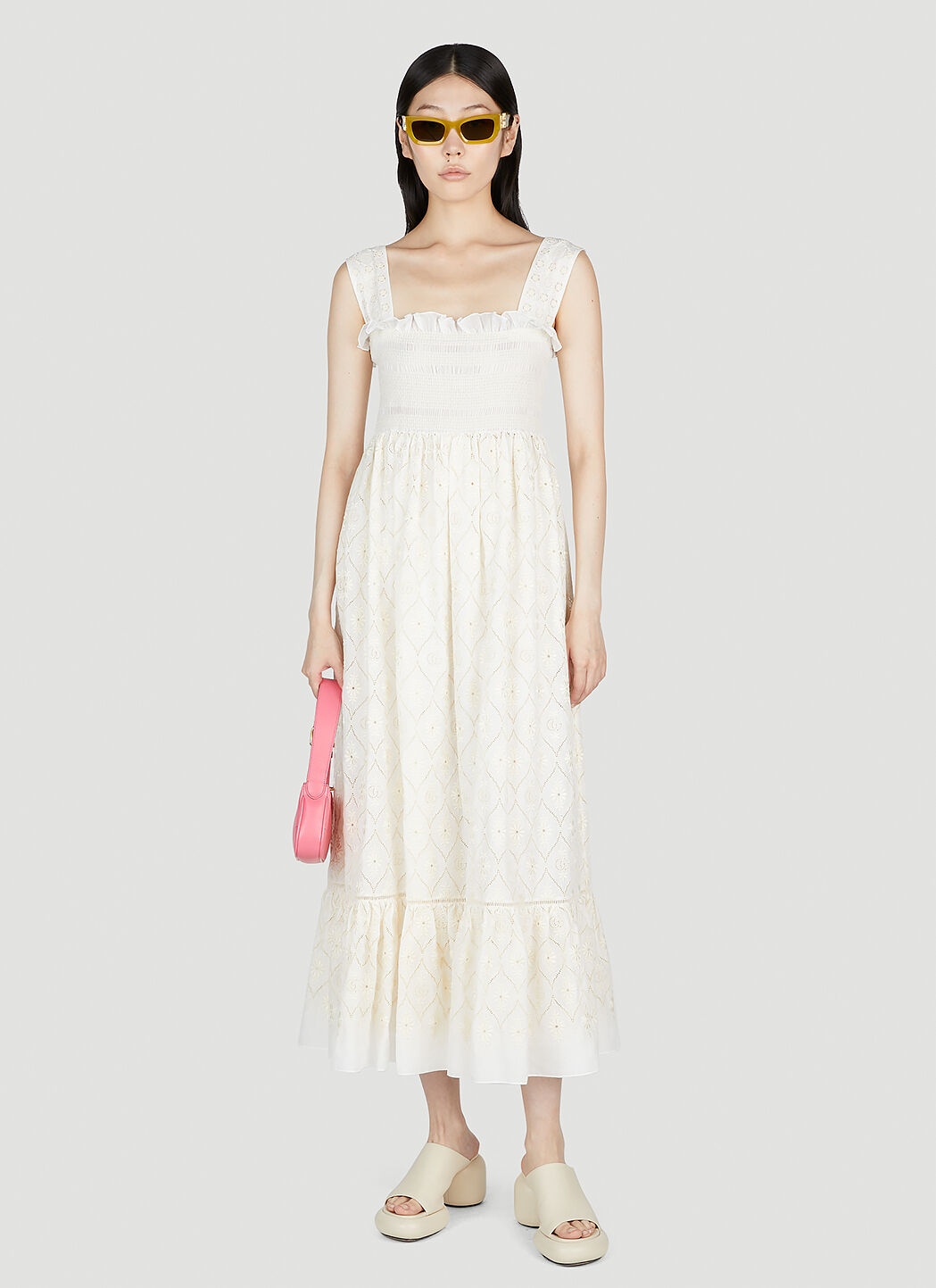 GUCCI Double G flower broderie anglaise dress | REVERSIBLE