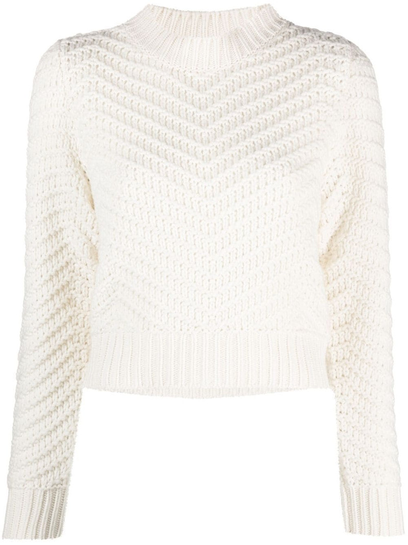 chevron-knit cashmere jumper 1