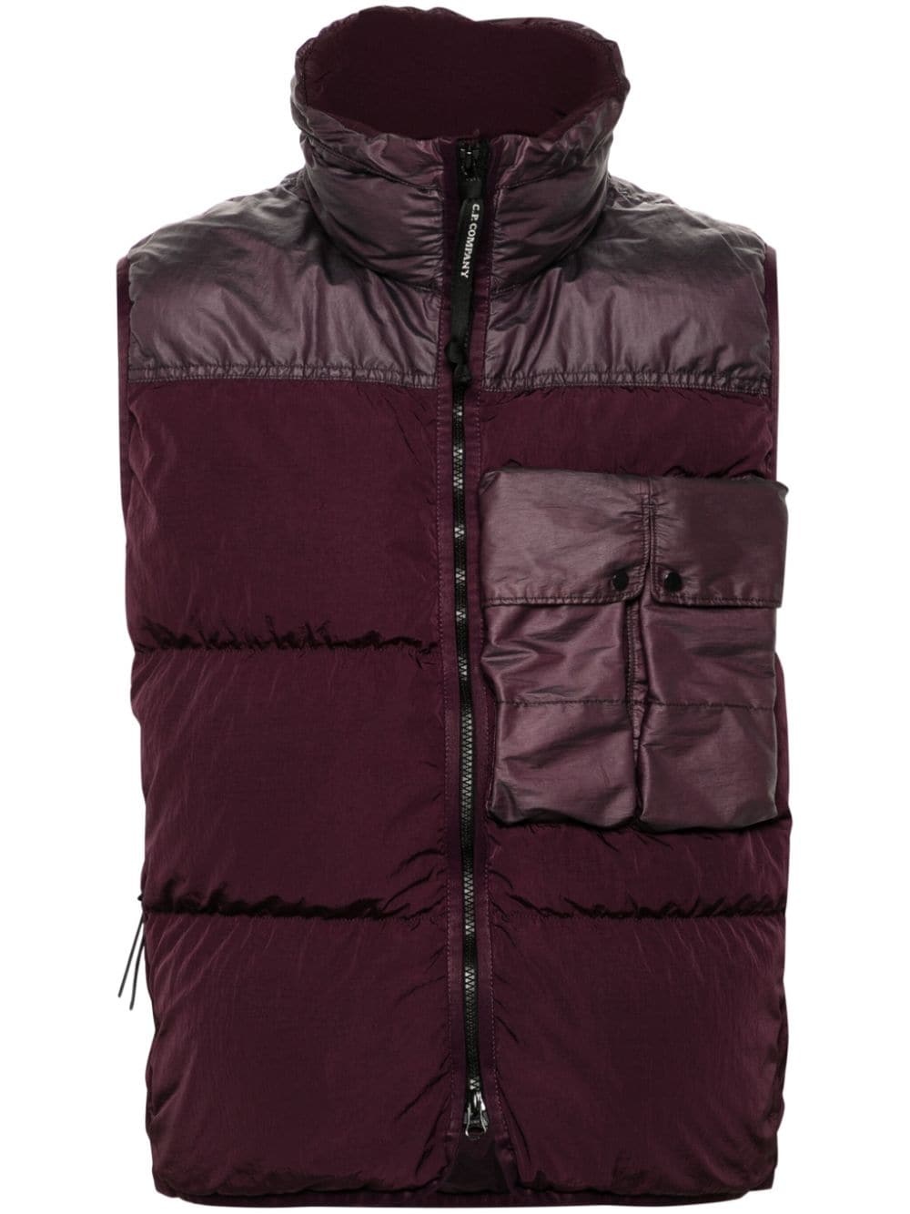 Lens-detailed quilted gilet - 1