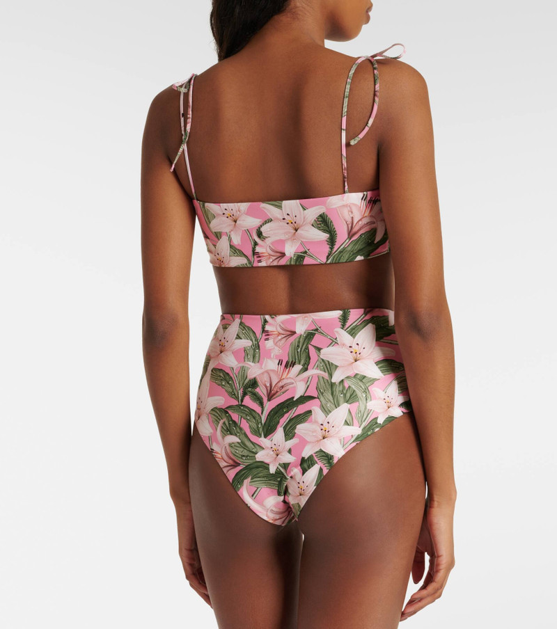 Magenta floral high-rise bikini bottoms 3