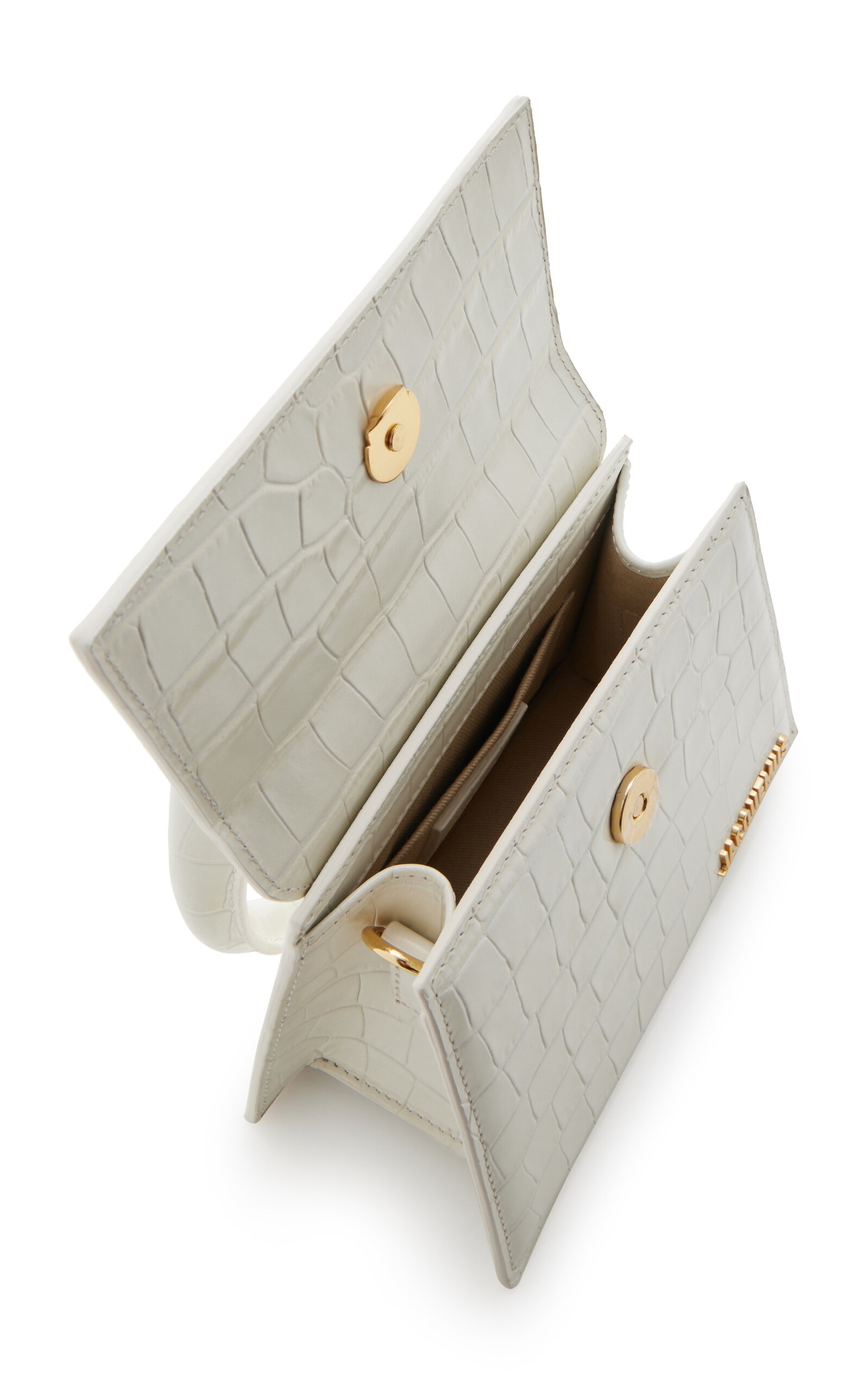 Le Chiquito Moyen Croc-Effect Leather Bag ivory - 6