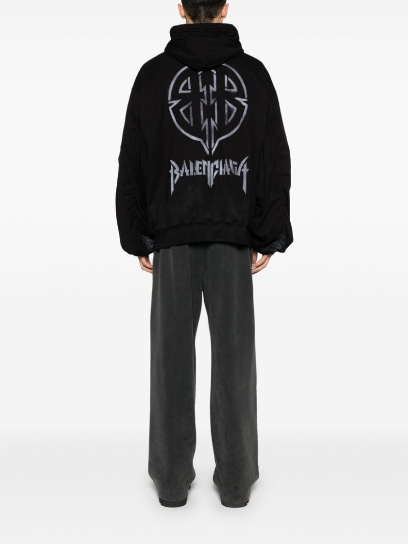 BALENCIAGA logo-print padded jacket outlook