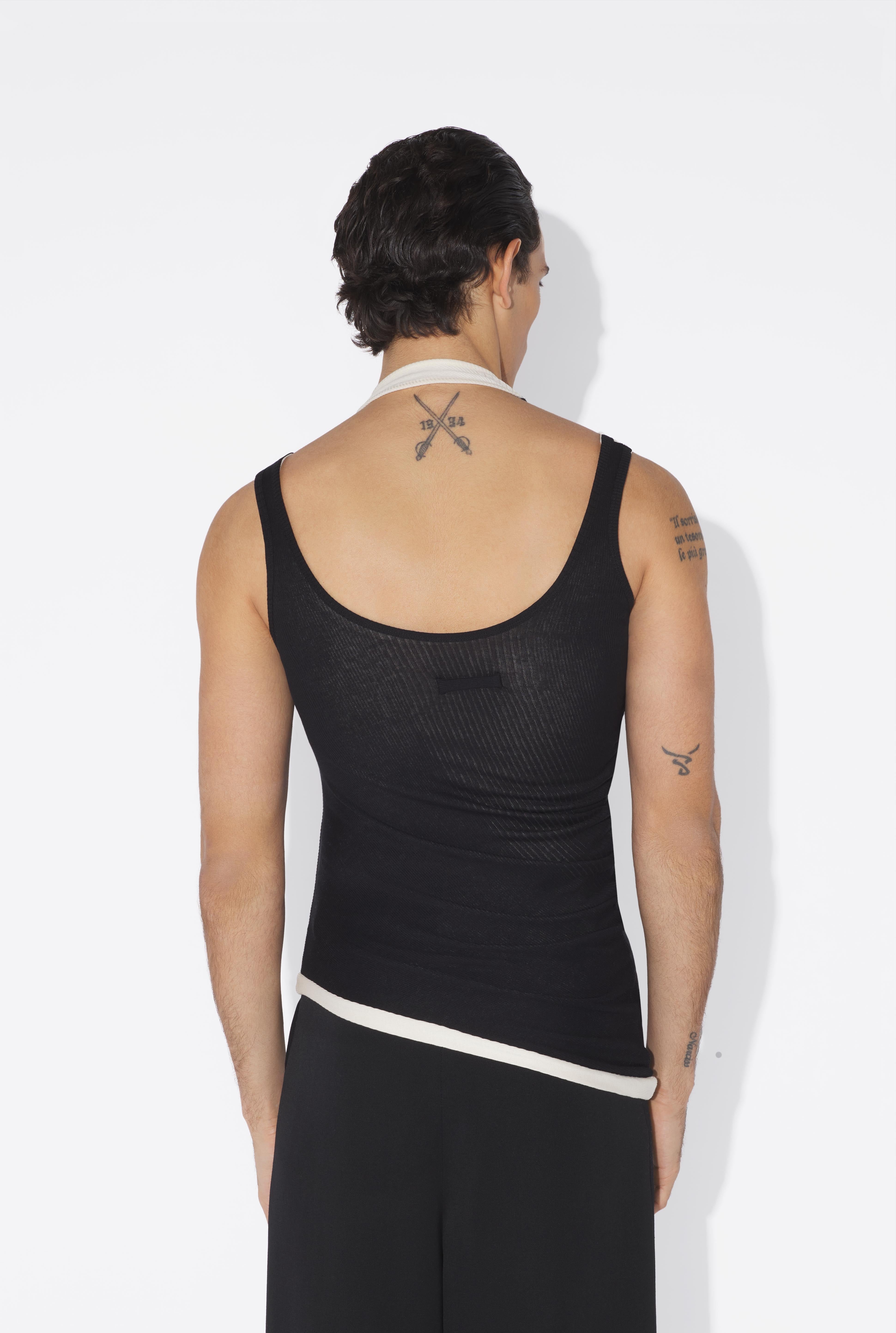 THE BLACK DRAPED DOUBLE TANK TOP - 7