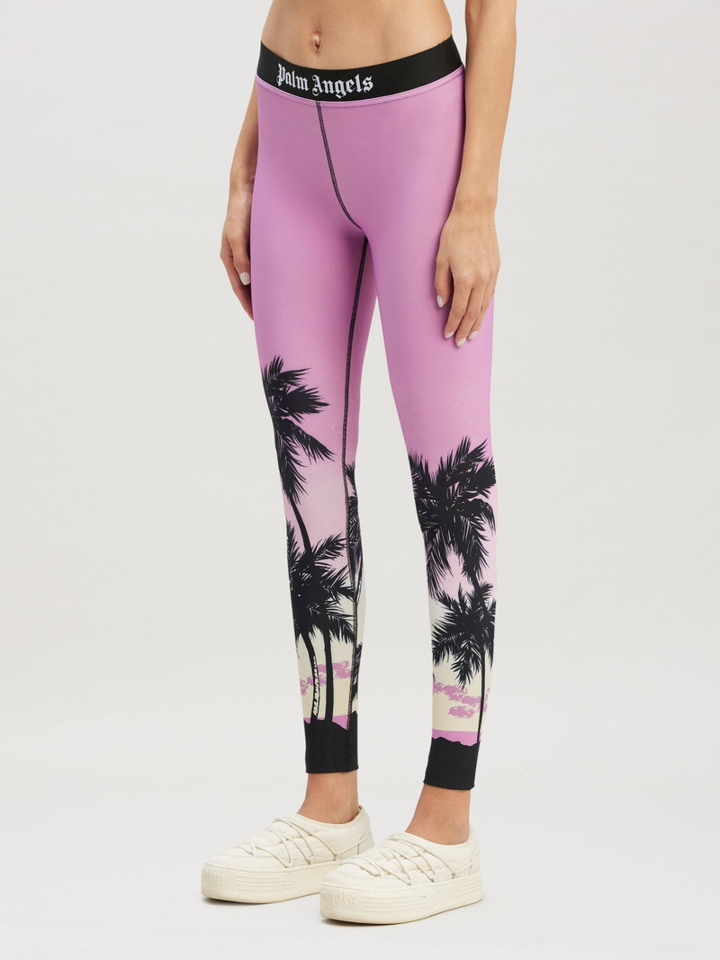 핑크 선셋 로고 Sport Leggins 4