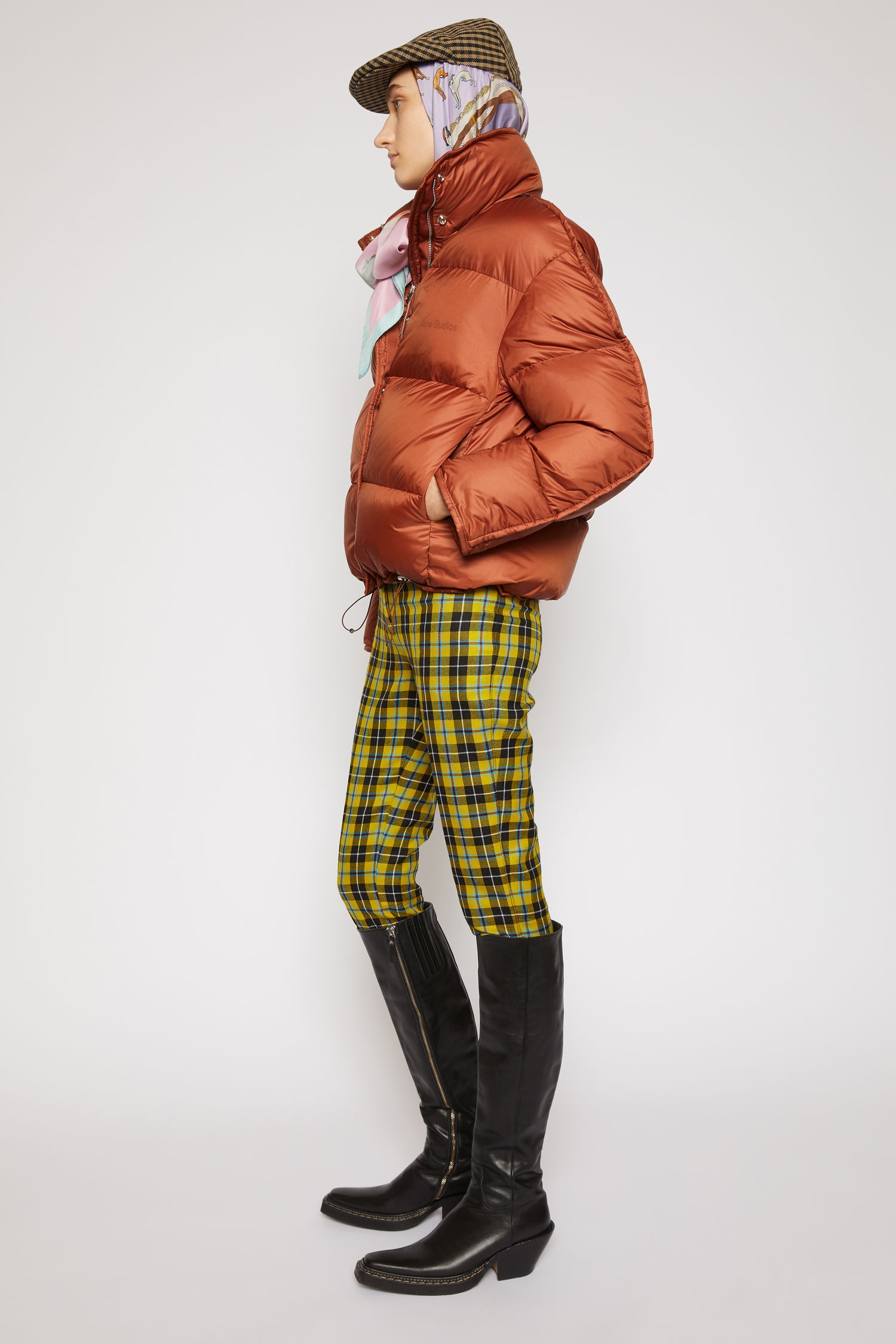 Cropped down jacket rust orange - 3