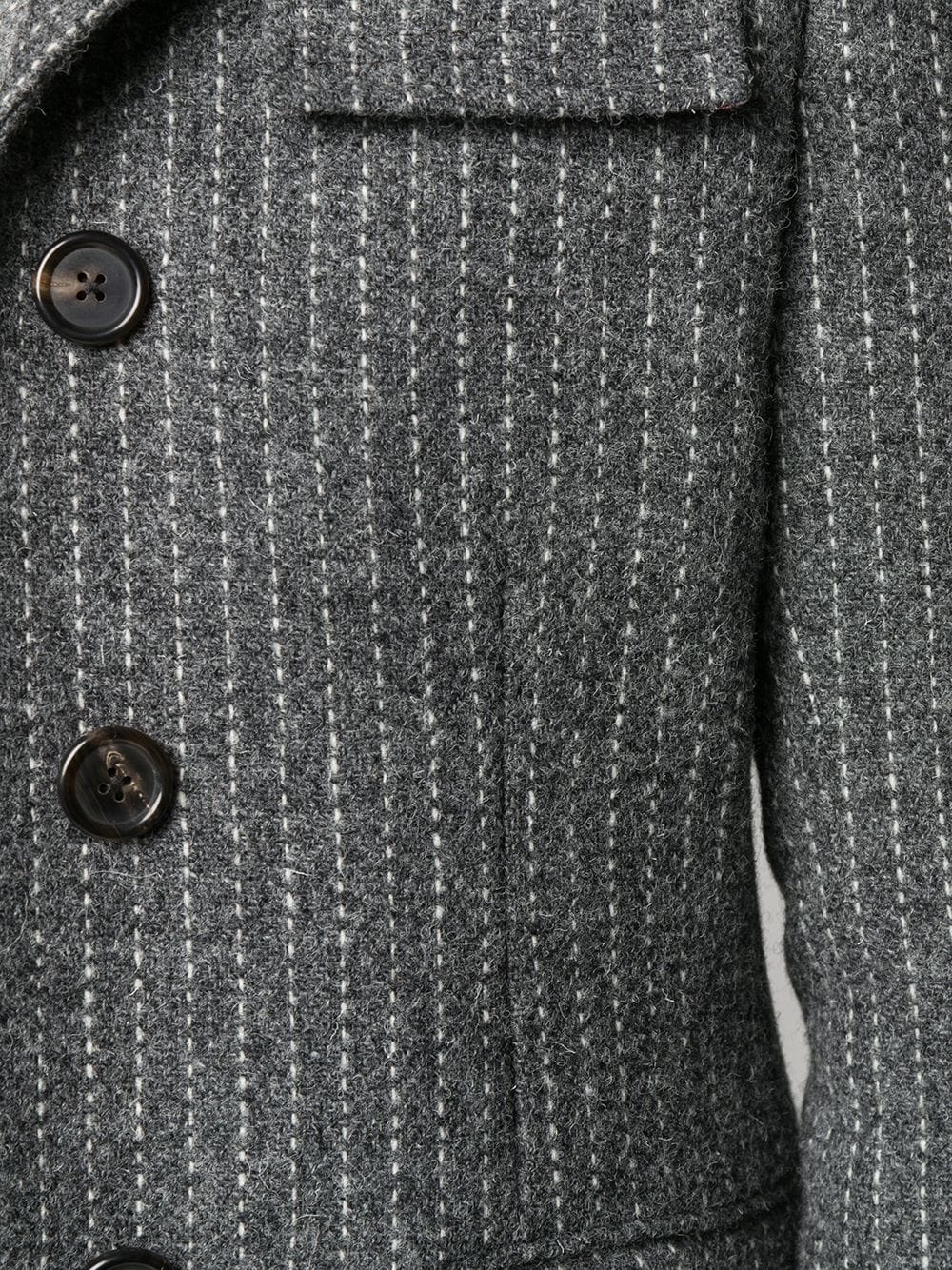 chalk-stripe tweed coat - 5