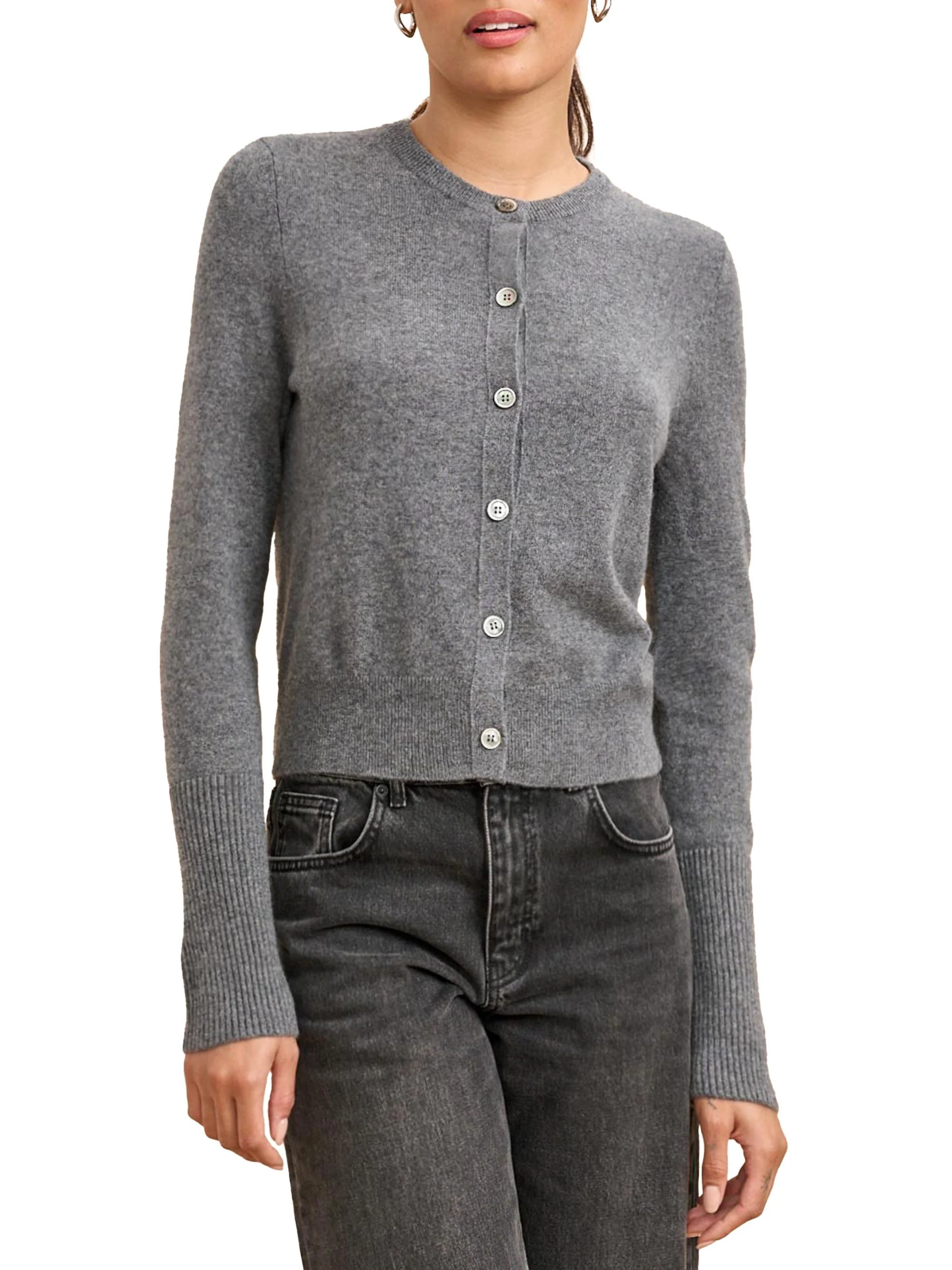 Women's Cashmere Cardigan - Grey - 1