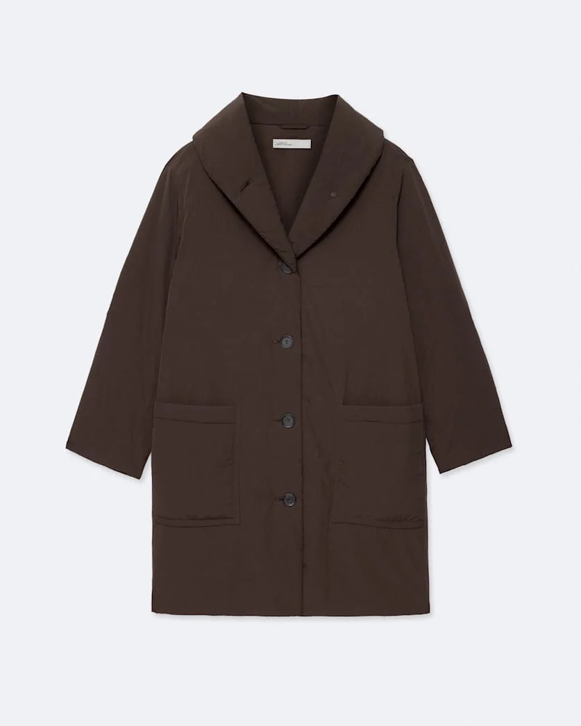 DARCIE PADDED NYLON COCOON COAT - 1