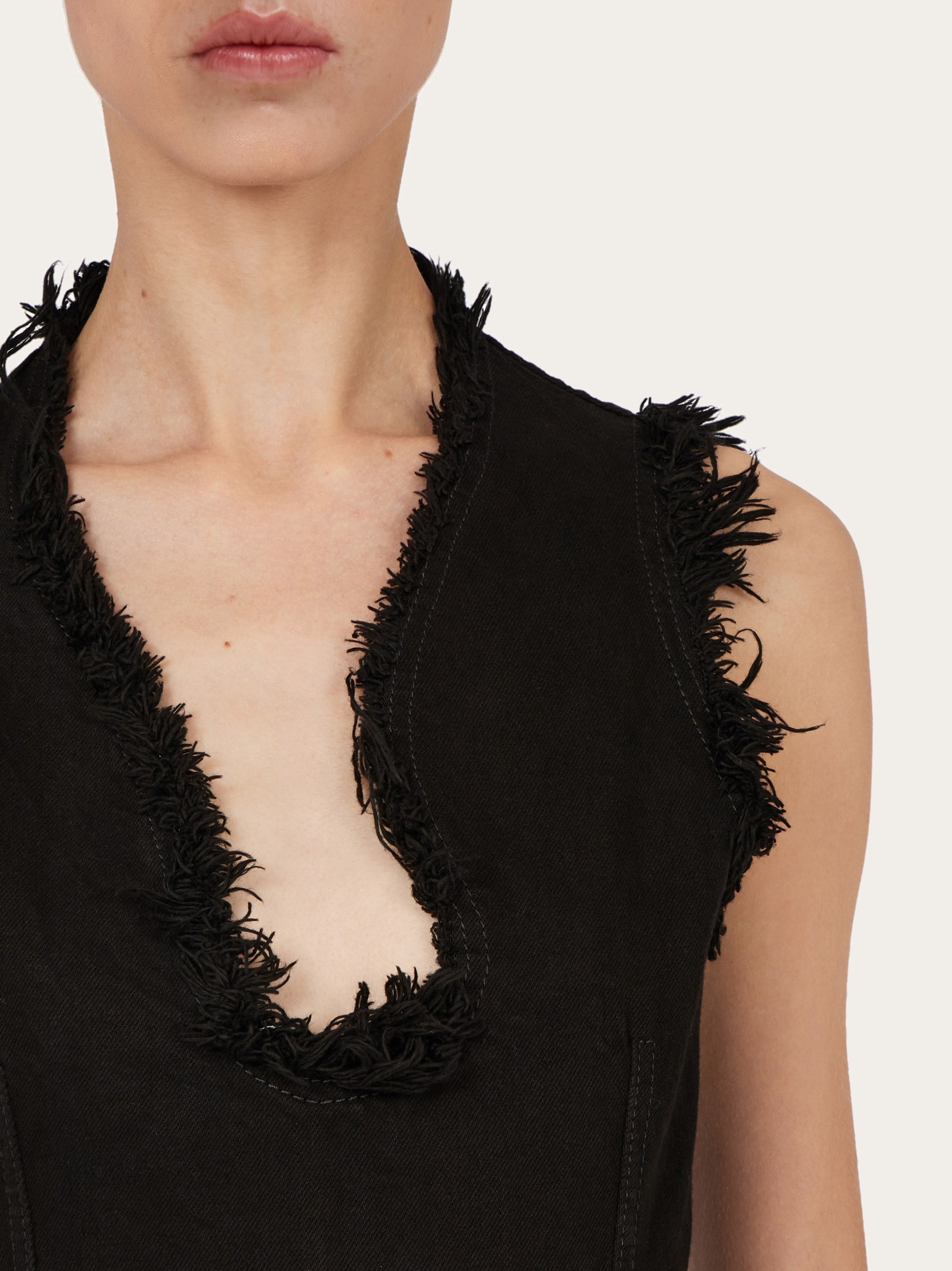 Mini dress with frayed edges - 5