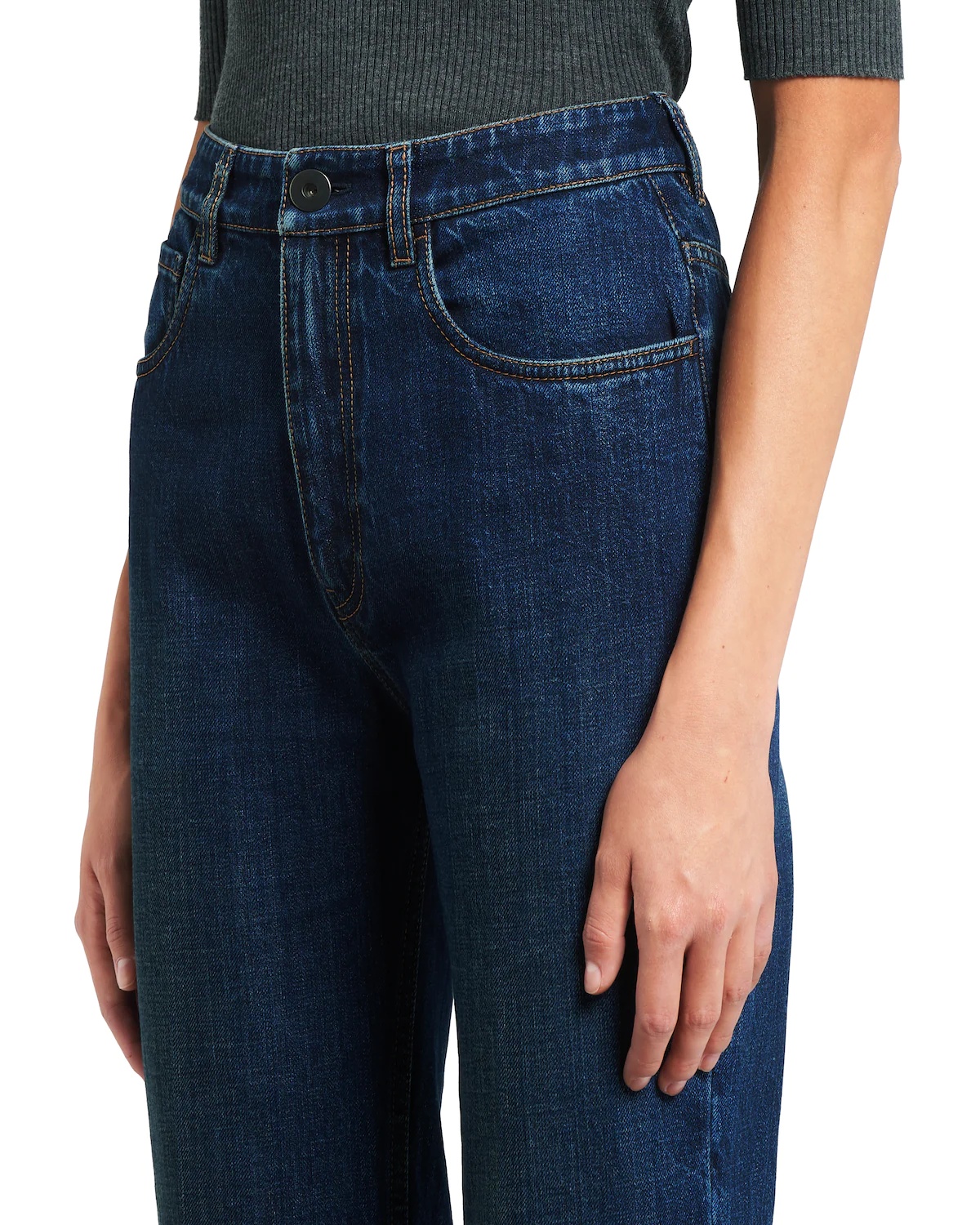 Indigo denim five-pocket jeans - 5