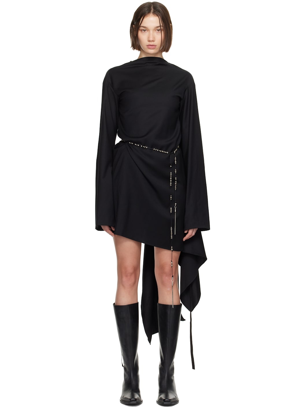 Black Linea 3 Holes Minidress - 1