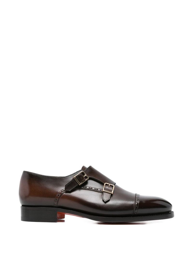 buckle leather monk shoes 1