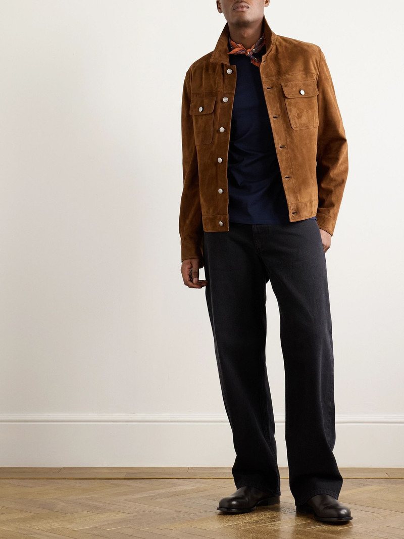 Ralph Lauren Logo-Embroidered Cotton-Lisle T-Shirt Navy outlook