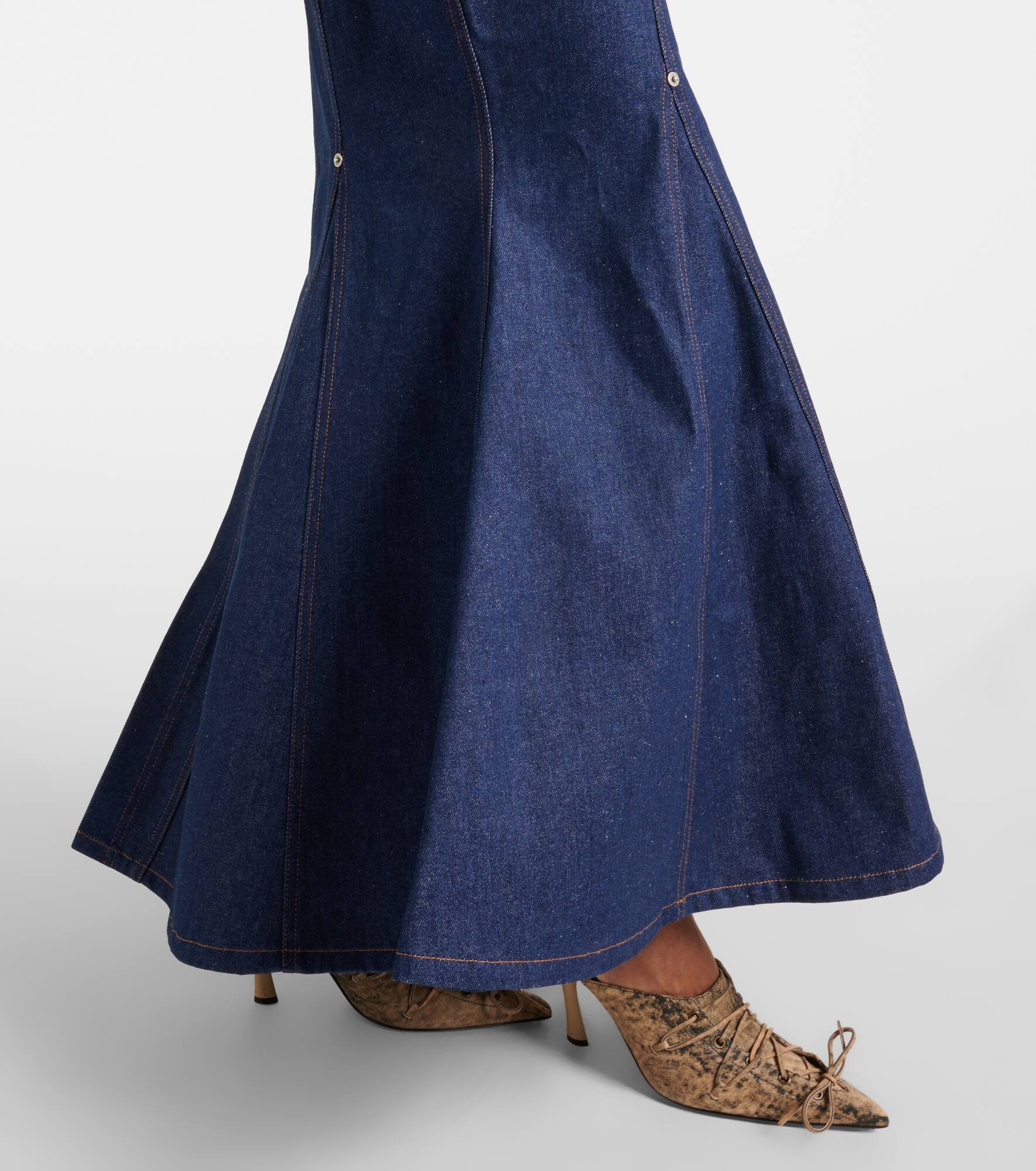 Denim maxi dress - 5