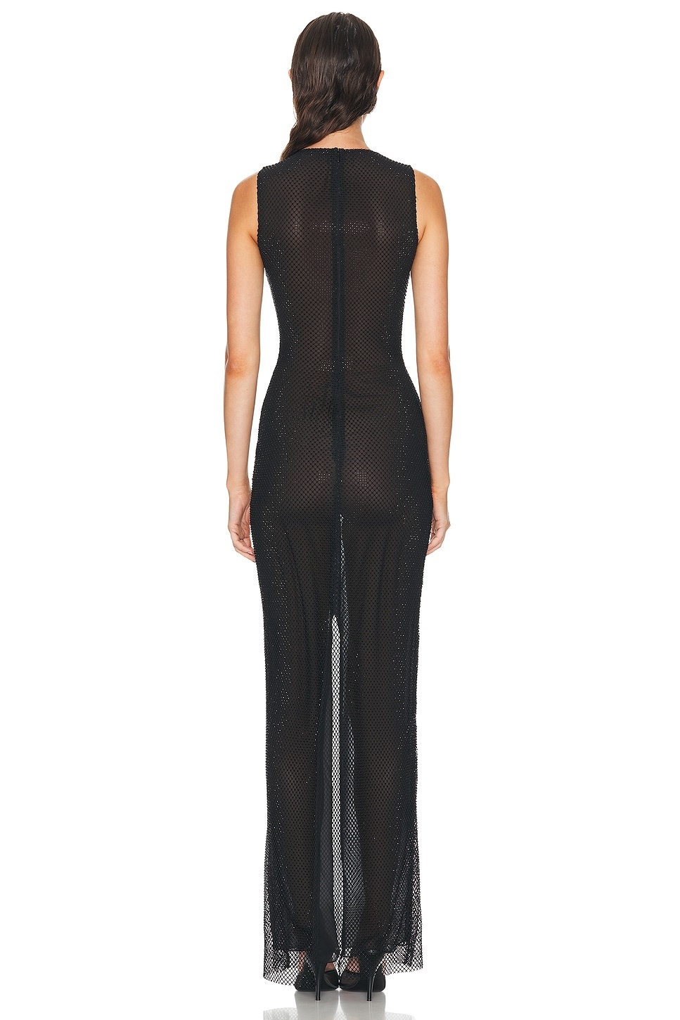 Crystal Net Sleeveless Maxi Dress - 3