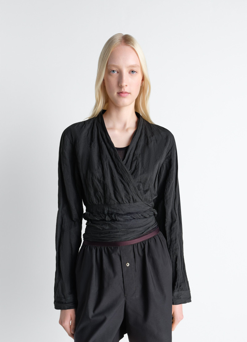 Lemaire CRINKLED WRAP TOP IN CRINKLED COTTON METAL outlook