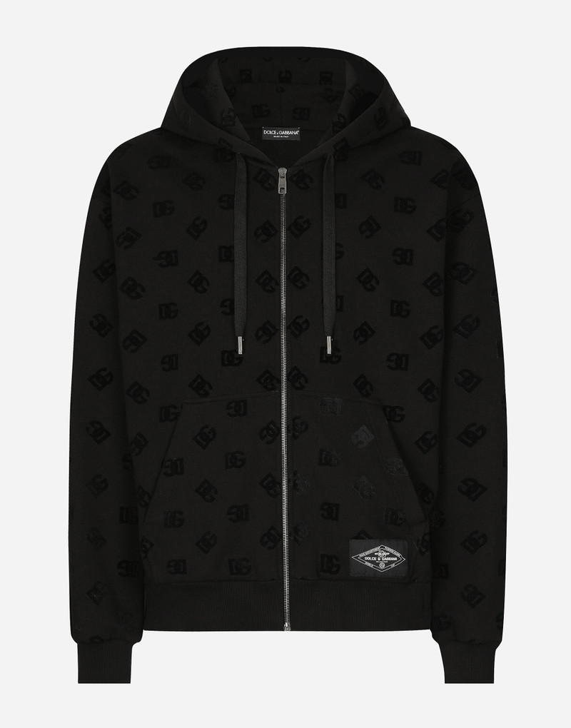 Zip-up hoodie with all-over DG print 1