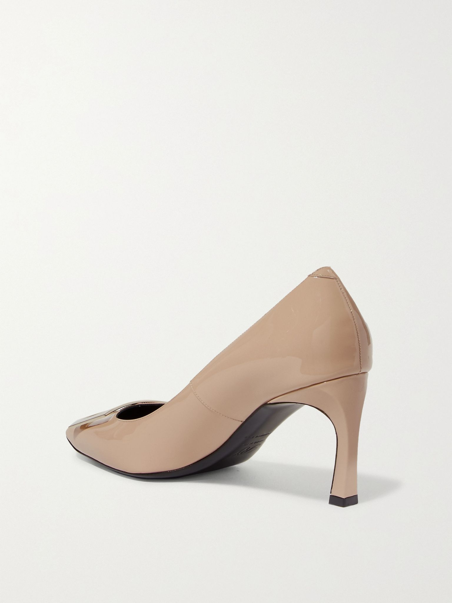 Belle Vivier Trompette 70 patent-leather pumps Beige - 3