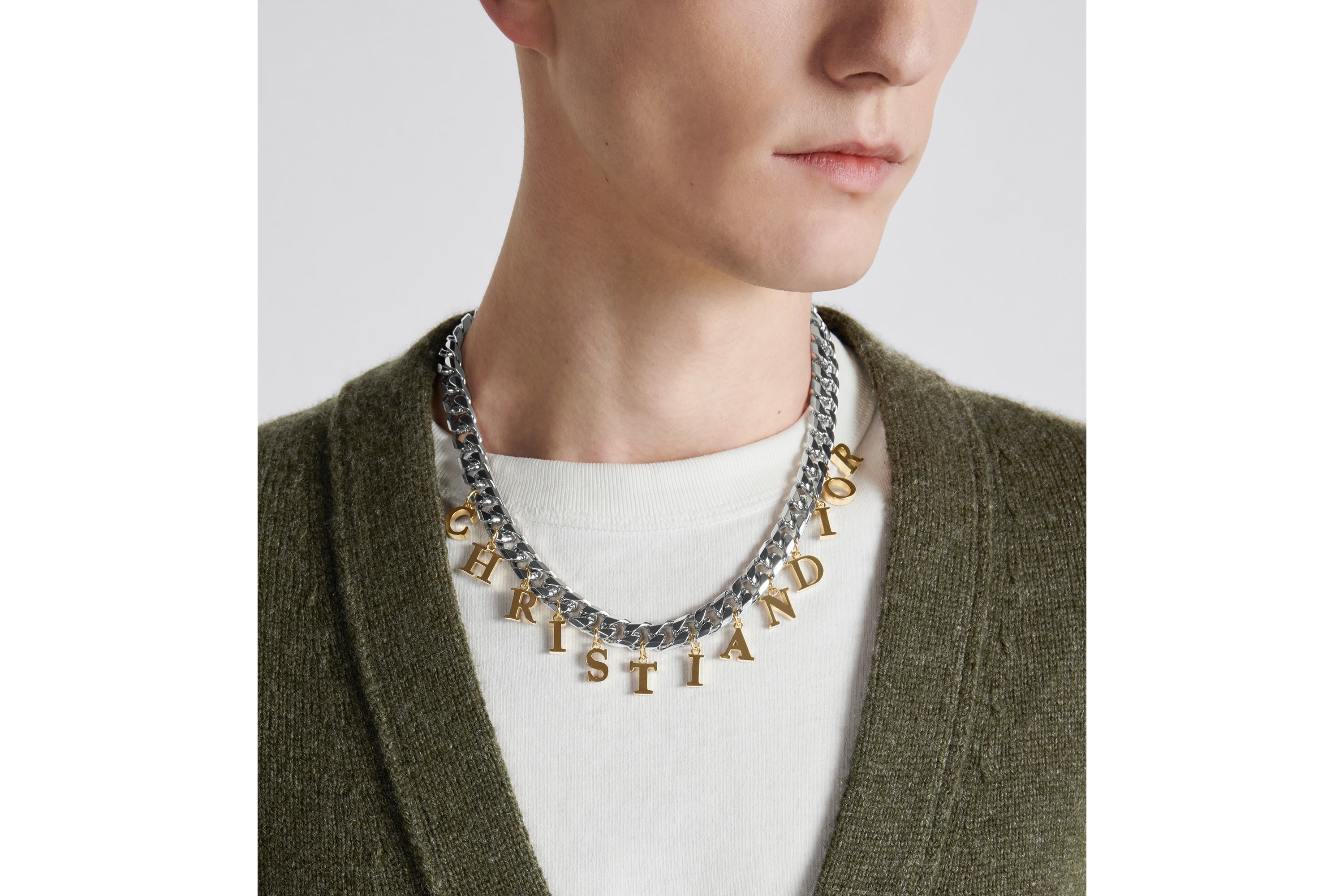 Necklace with Letter Pendants - 4
