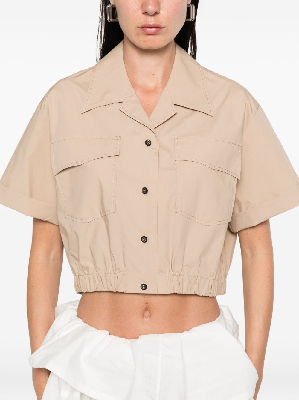 button-fastening flap-pocket shirt - 5