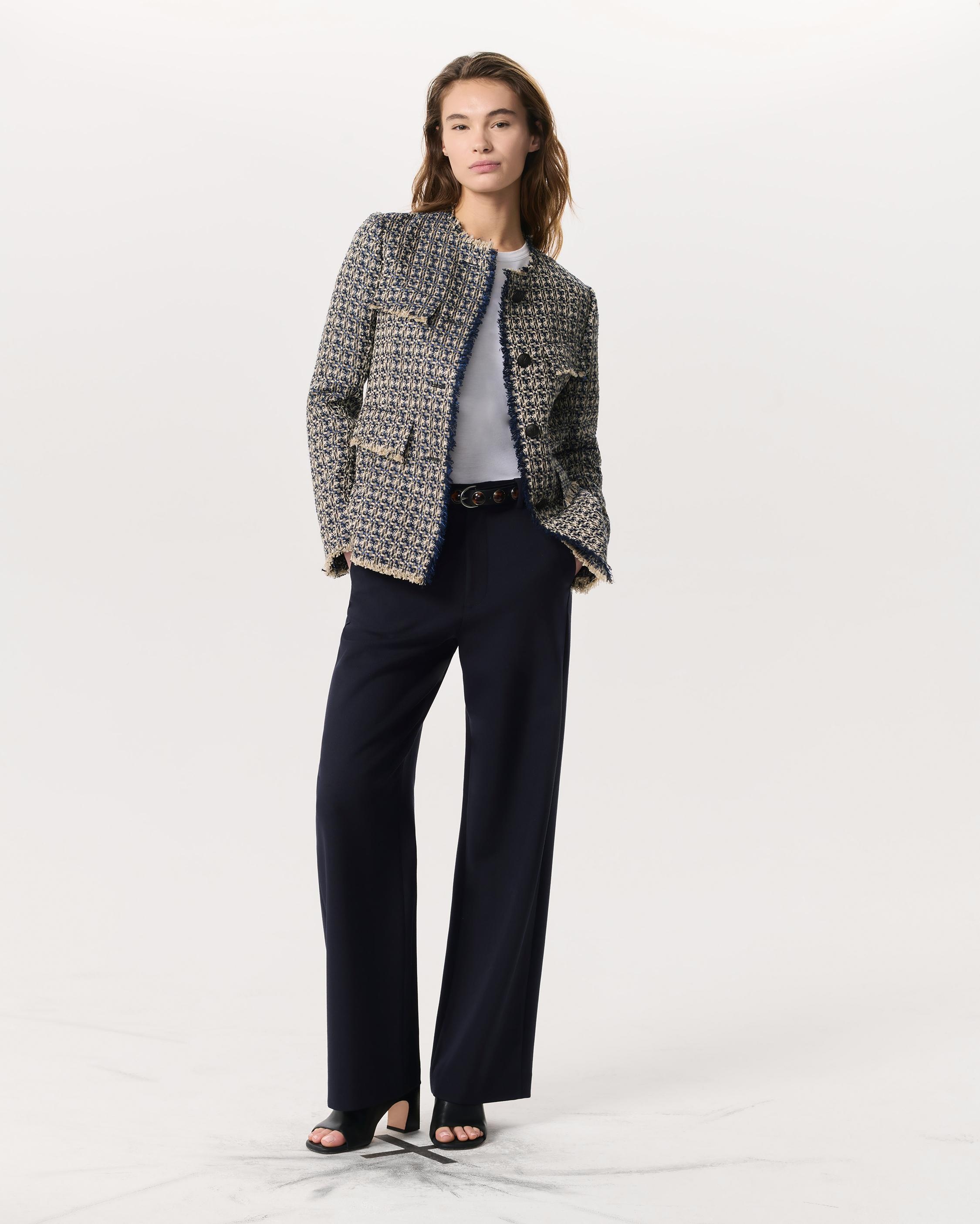 Ezra English Cotton-Blend Tweed Long Blazer - 4