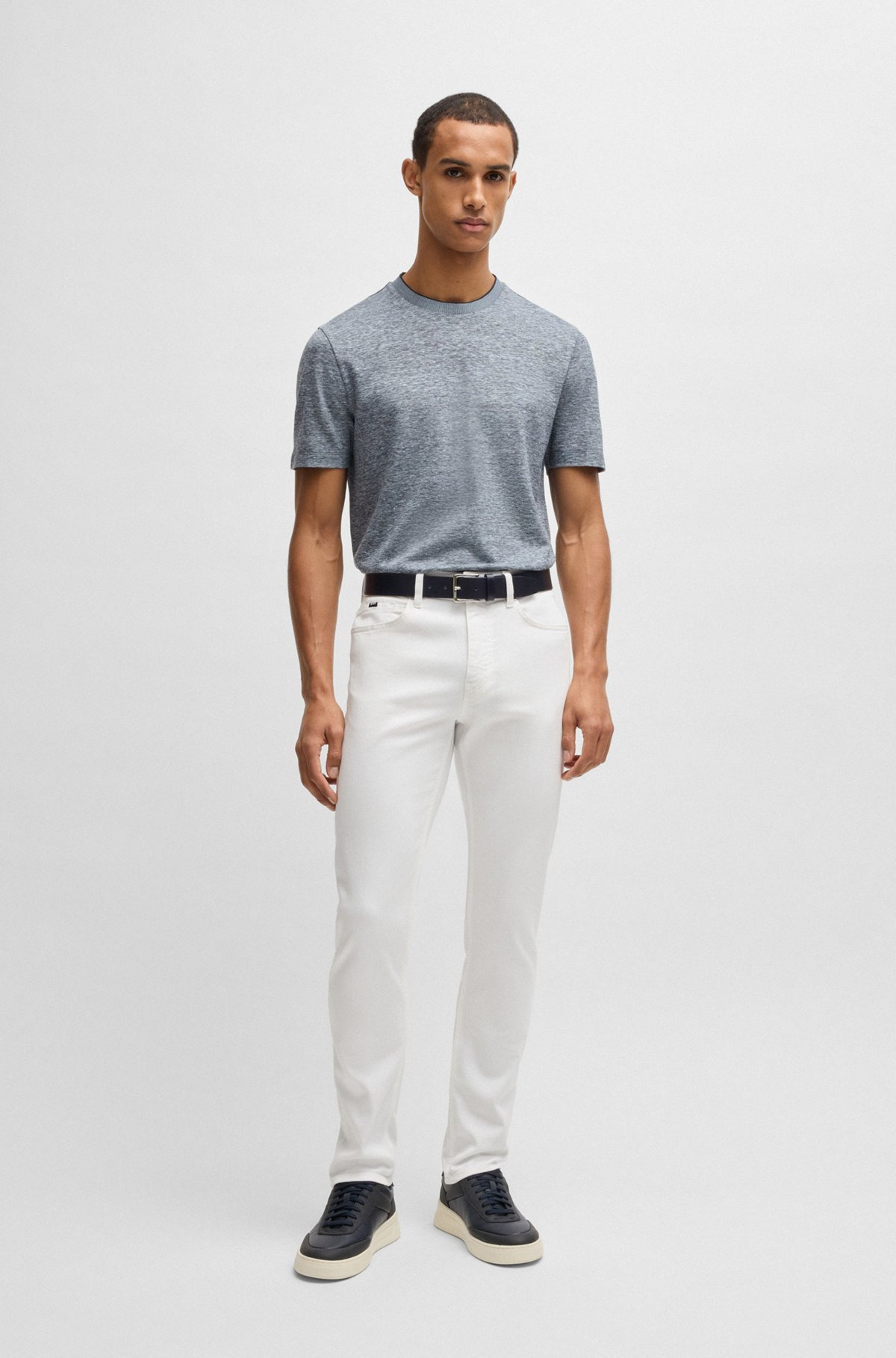 DELAWARE SLIM-FIT JEANS IN WHITE COMFORT-STRETCH DENIM - 3