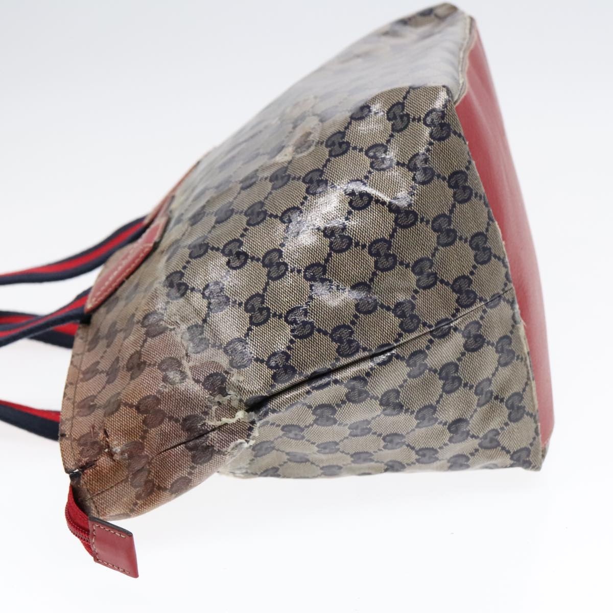 GUCCI GG Crystal Sherry Line Tote Bag Gold Red Navy - 6