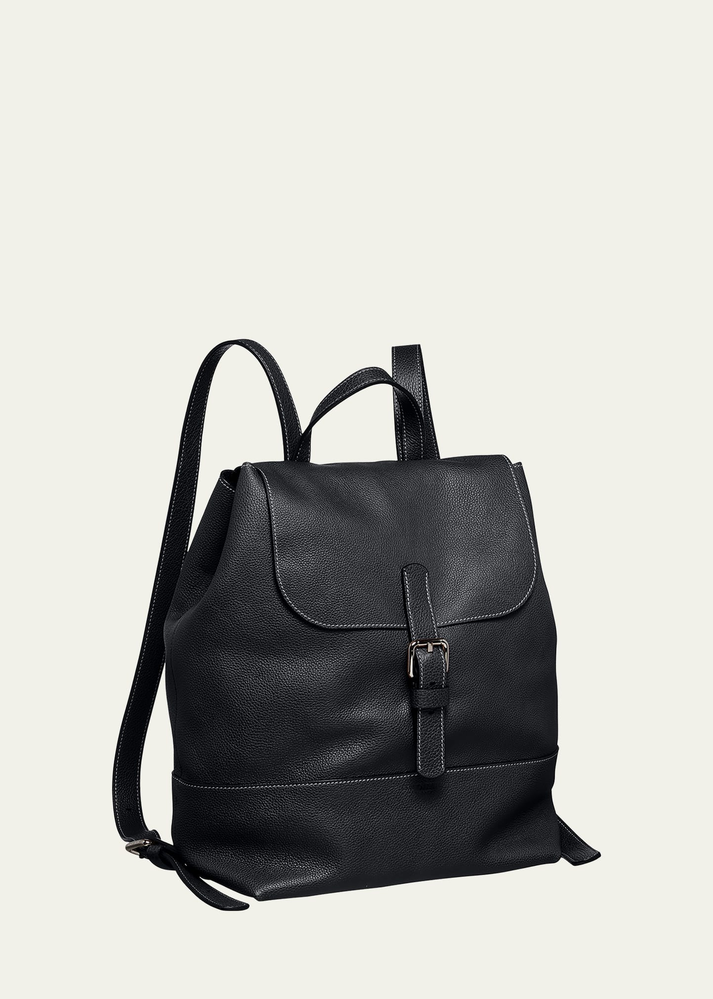 Men's Pebble Leather Flap-Top Backpack - 2