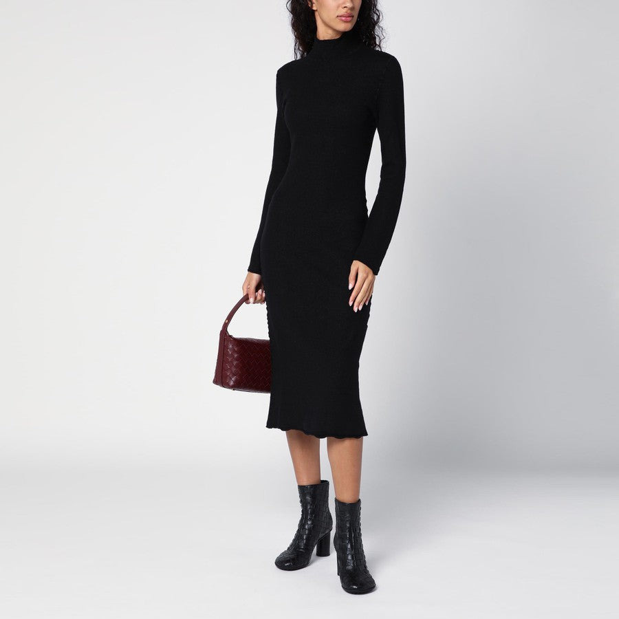 Bottega Veneta Women Black Wool Turtleneck Dress - 3