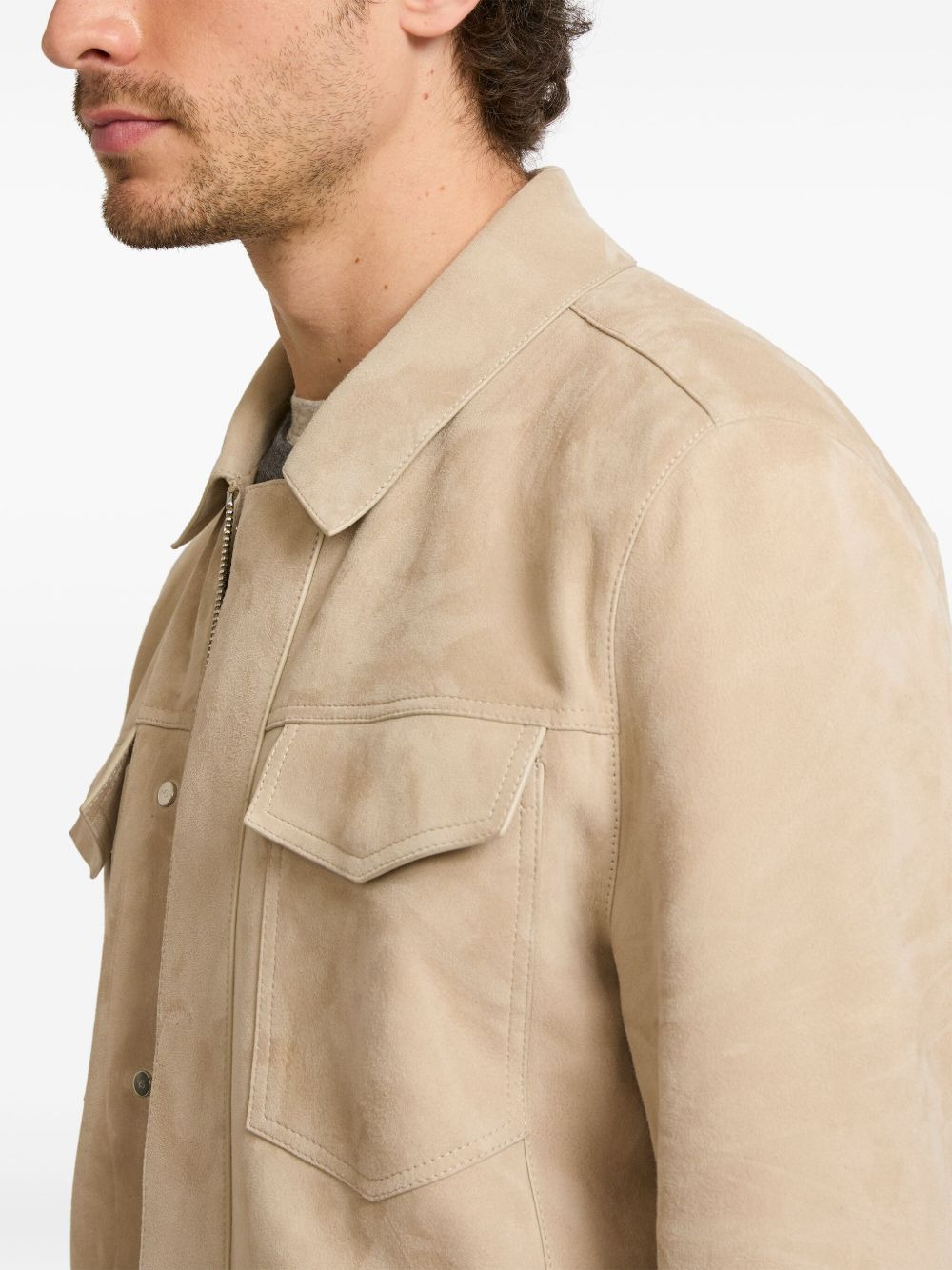 velour leather jacket - 5