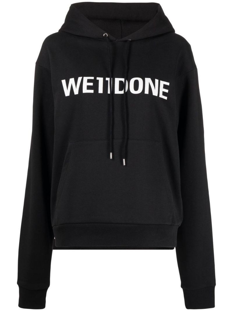 logo-print drawstring hoodie 1