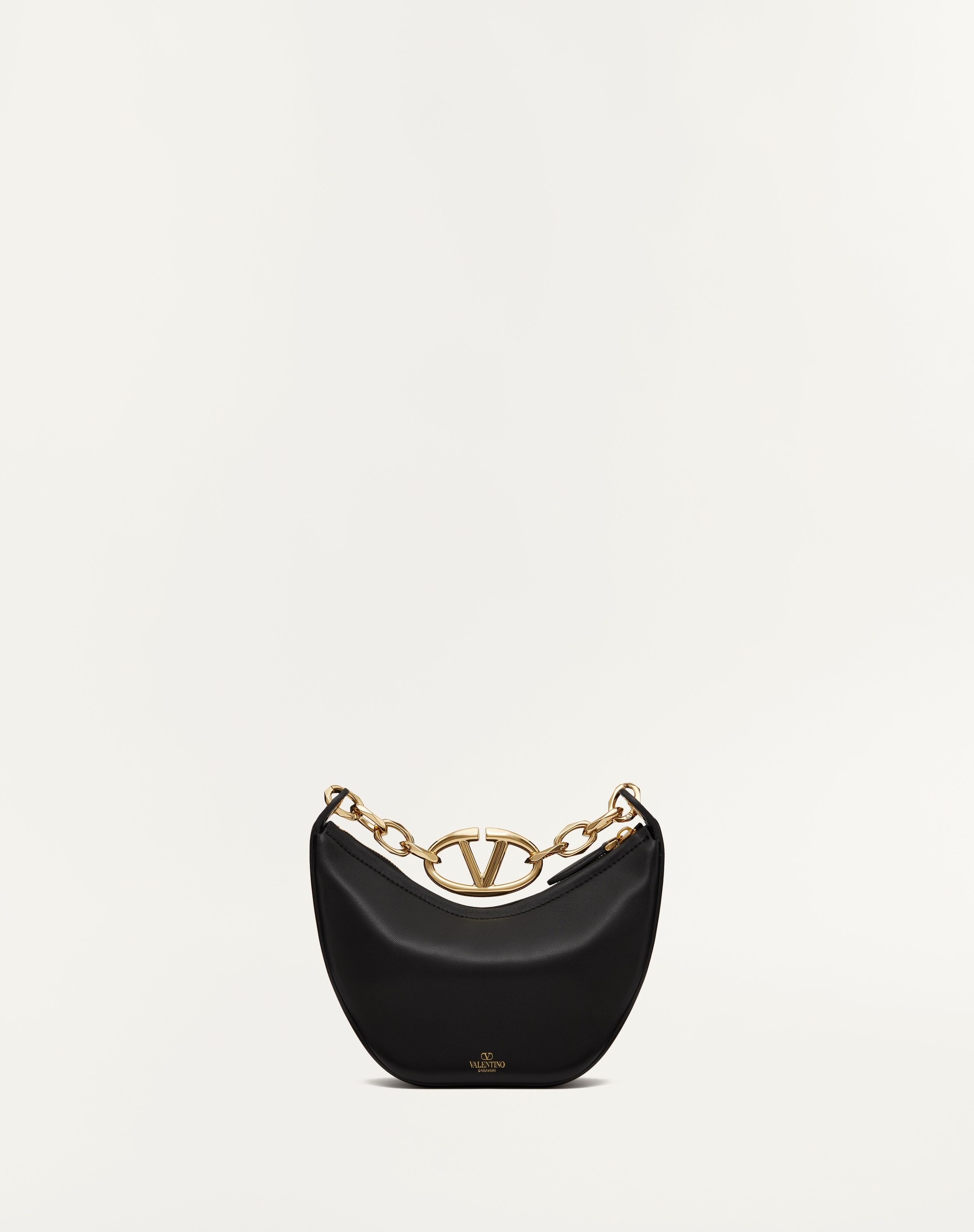 VLOGO MOON MINI HOBO BAG IN NAPPA LEATHER WITH CHAIN - 3