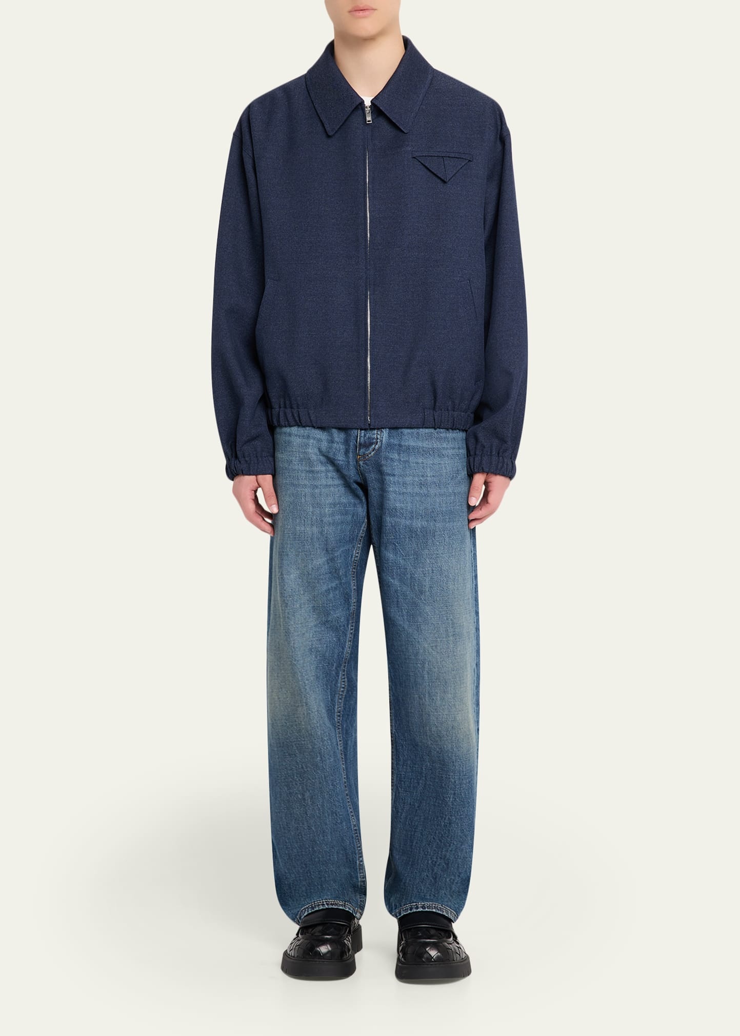 Men's Wool Triangle-Pocket Blouson - 2