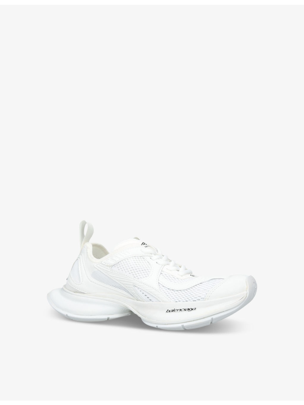 Circuit mesh and faux-leather low-top trainers - 3