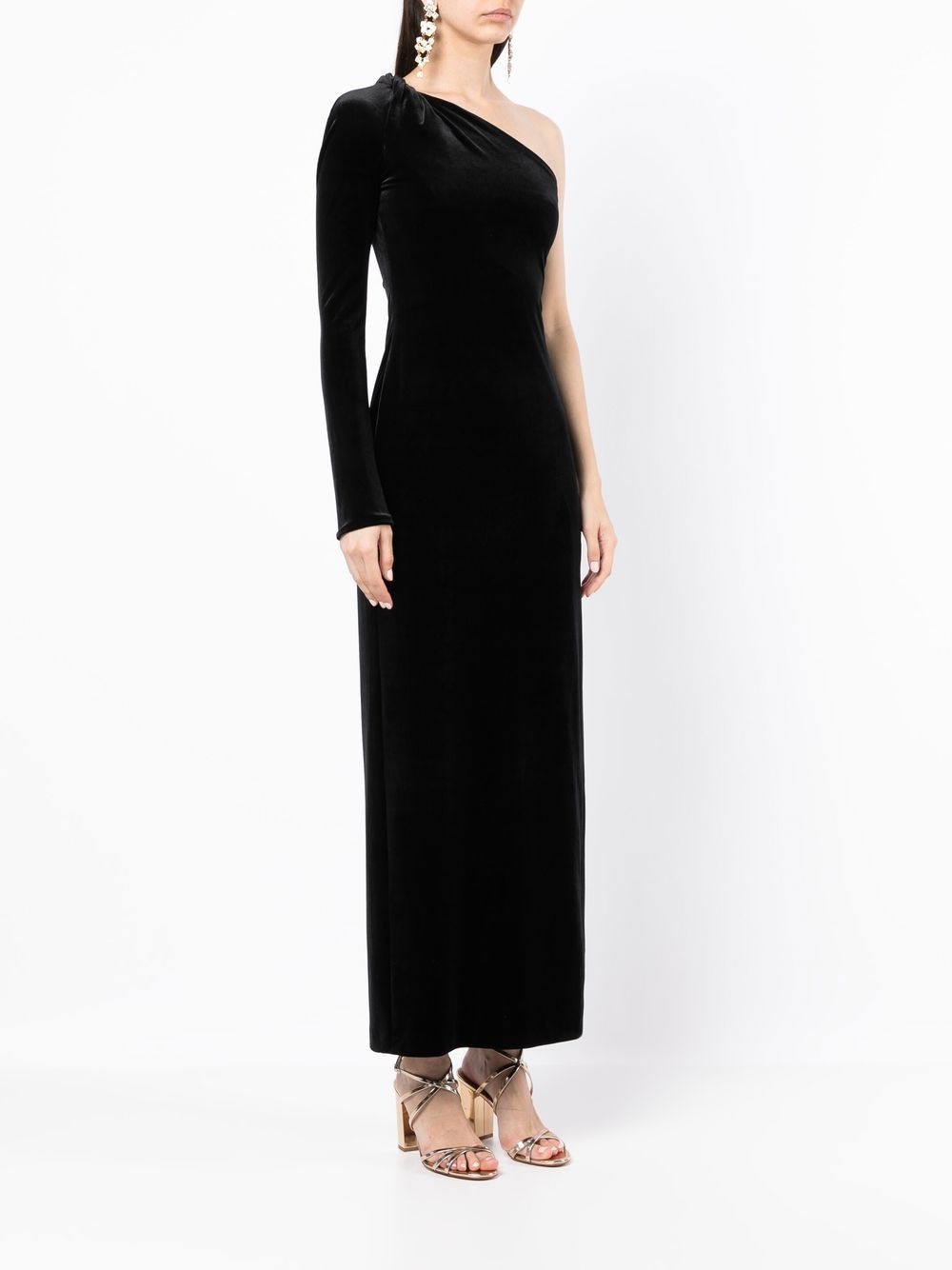 Off Kilter asymmetric velvet dress - 3