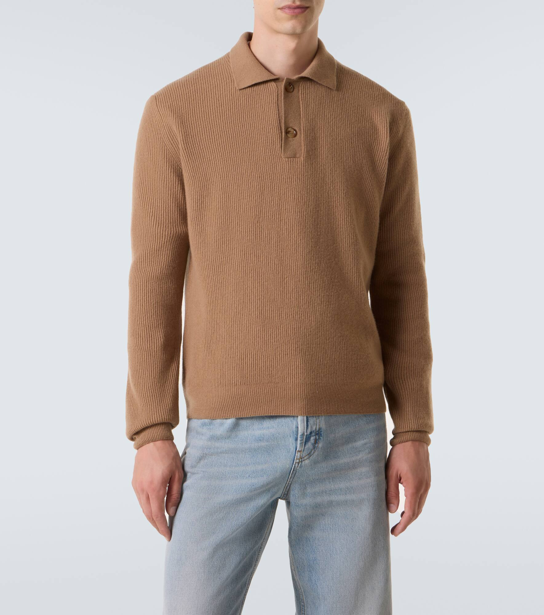 Wool and cashmere polo sweater - 3