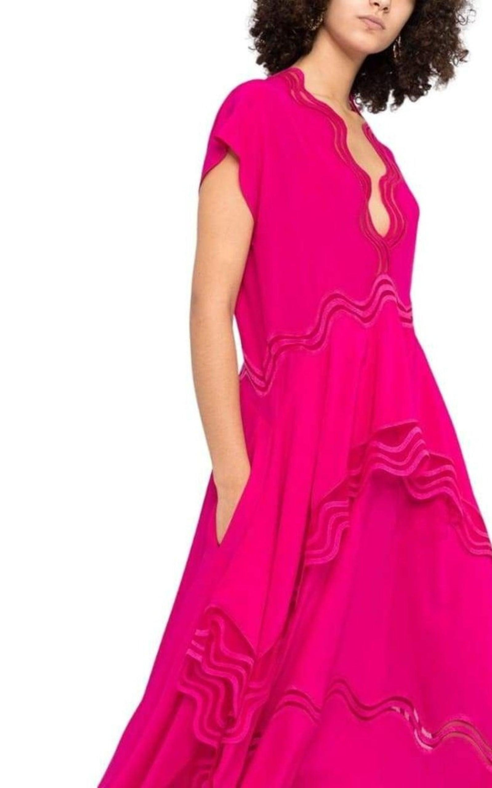 Orla Silk Dress in Pink - 4