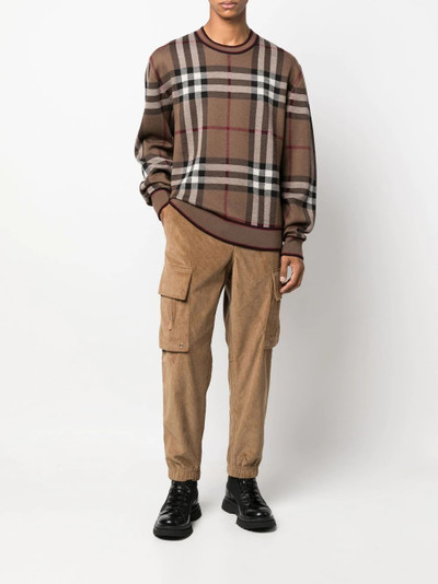 Burberry logo-plaque corduroy cargo trousers outlook