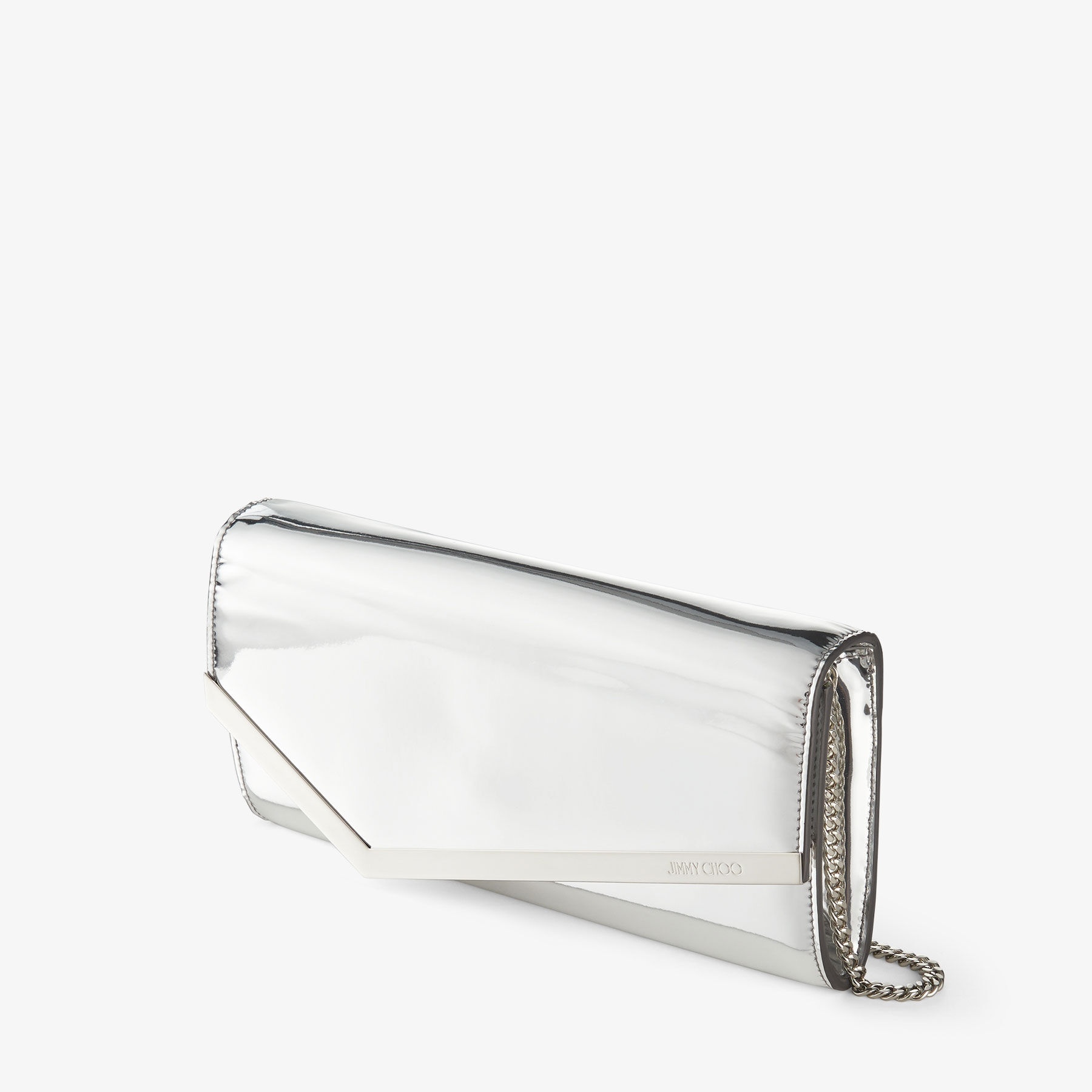 Emmie
Silver Mirror Fabric Clutch Bag - 2