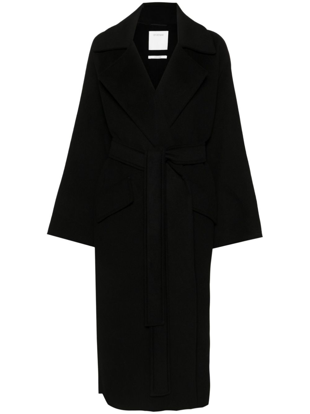 belted felted maxi coat - 1