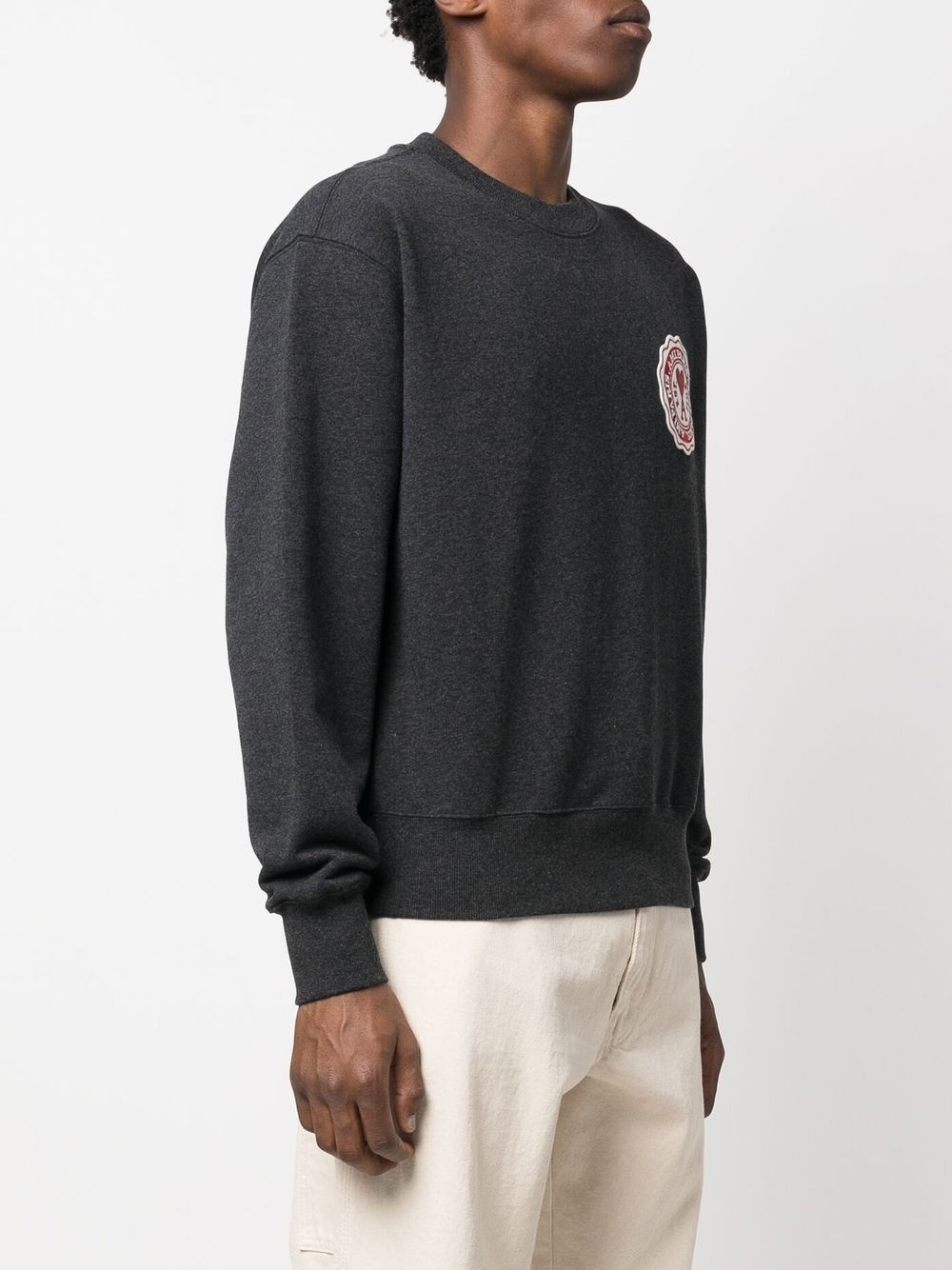 logo-patch crew-neck sweatshirt - 4